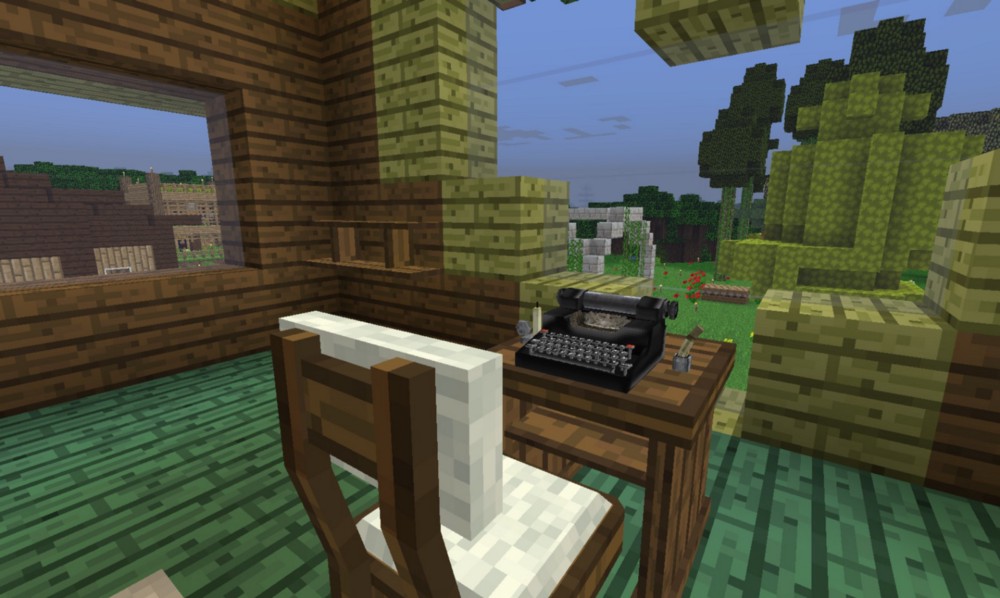 Screenshot of desk in minecraft